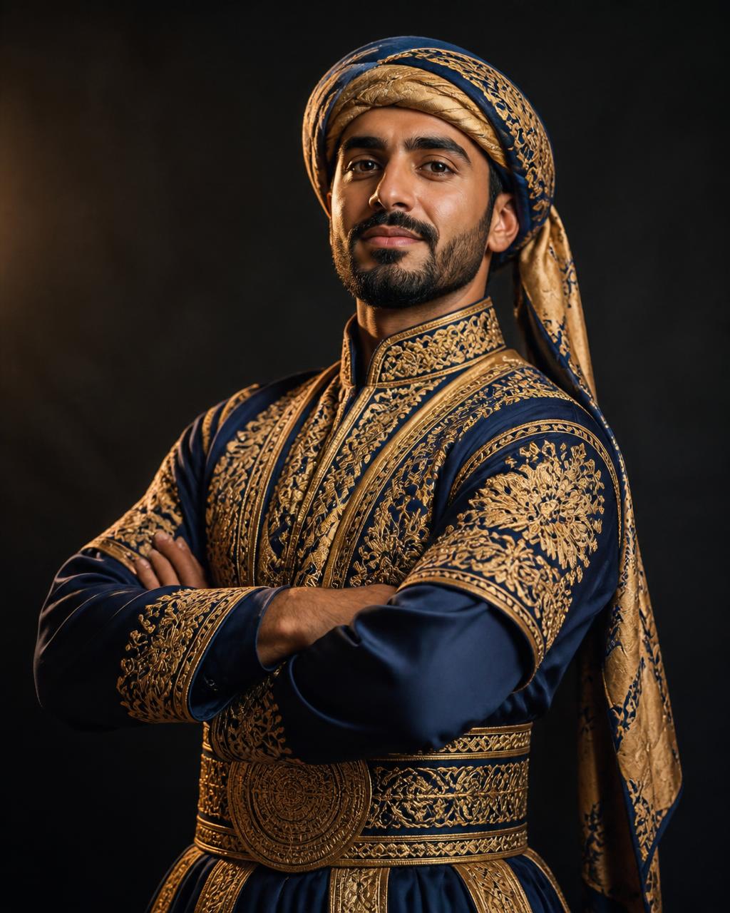 The Tanoura artist in traditional embroidered costume
